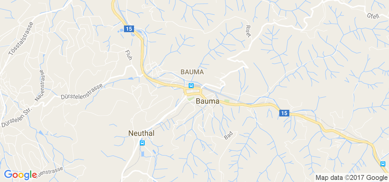 map de la ville de Bauma