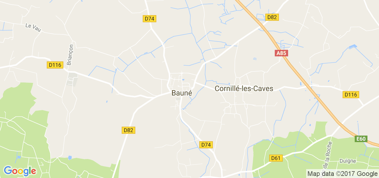 map de la ville de Bauné