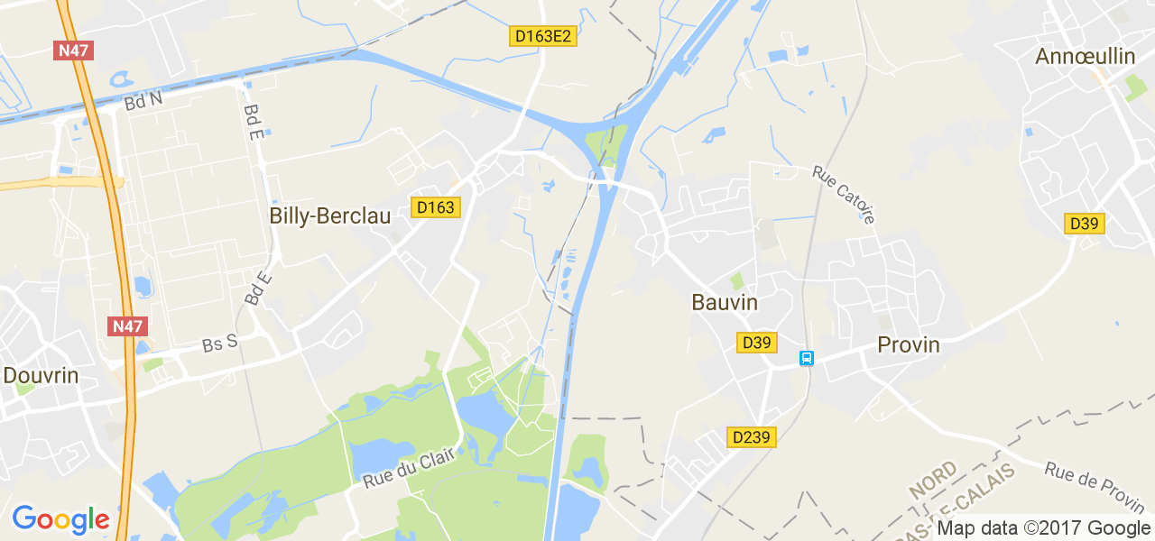 map de la ville de Bauvin