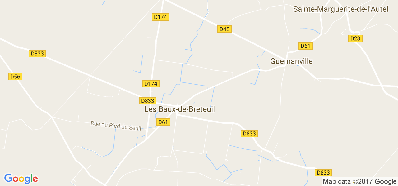 map de la ville de Baux-de-Breteuil