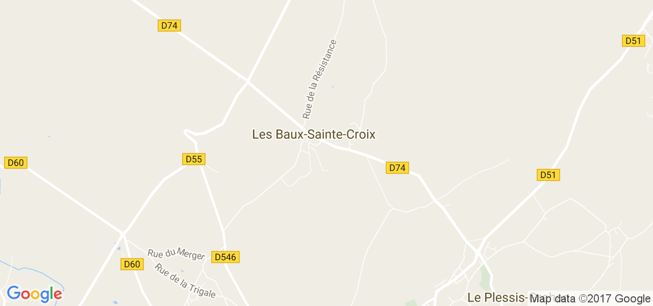 map de la ville de Baux-Sainte-Croix