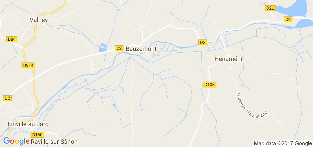 map de la ville de Bauzemont