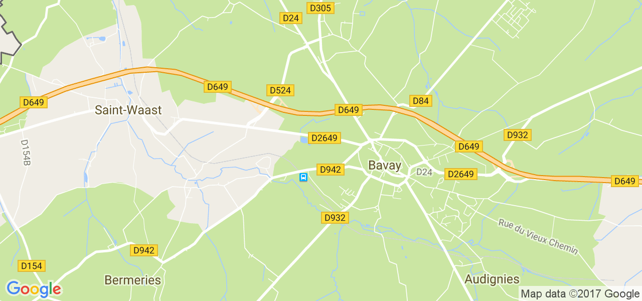 map de la ville de Bavay