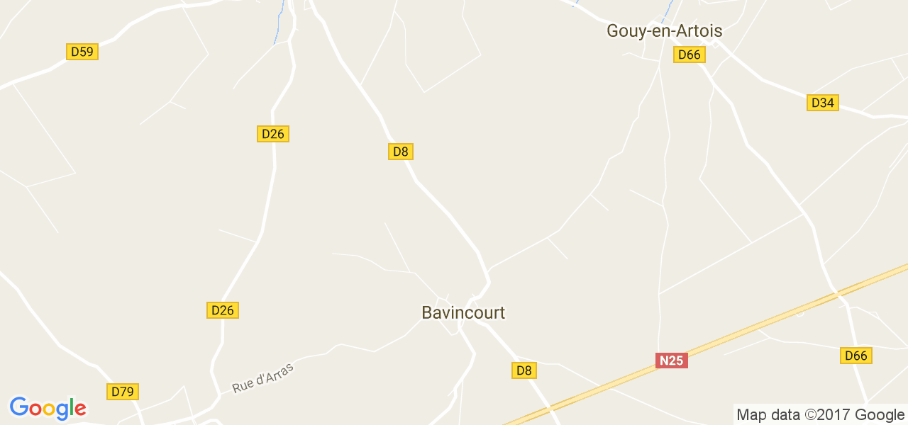 map de la ville de Bavincourt