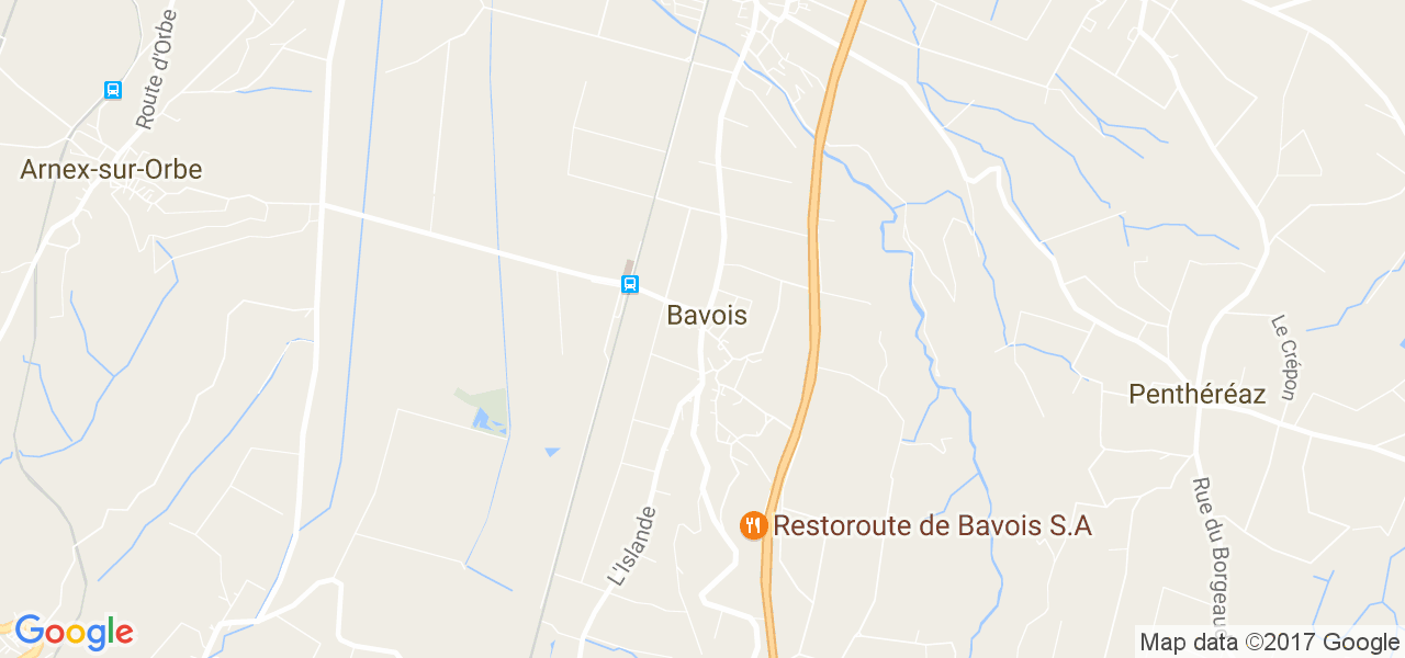 map de la ville de Bavois