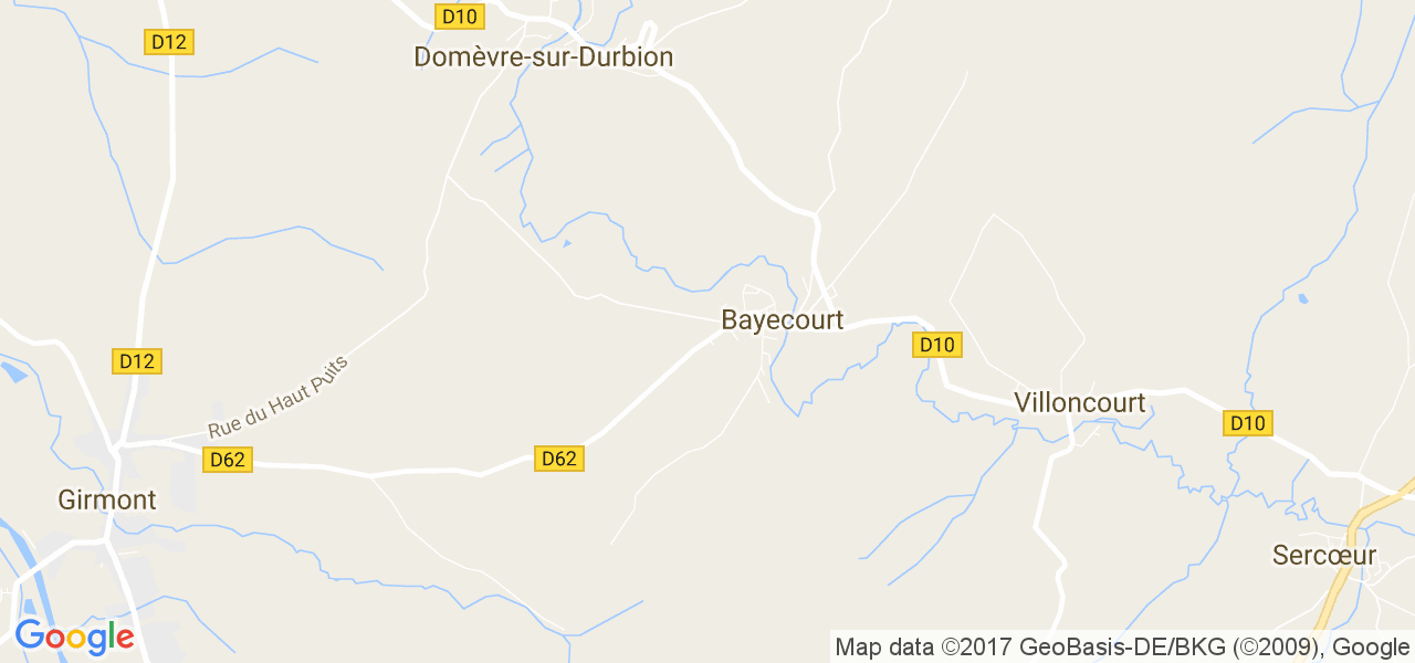 map de la ville de Bayecourt