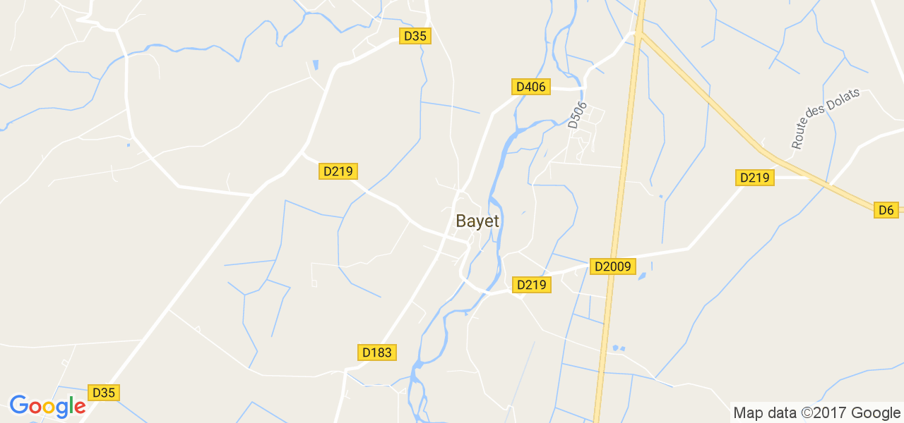 map de la ville de Bayet