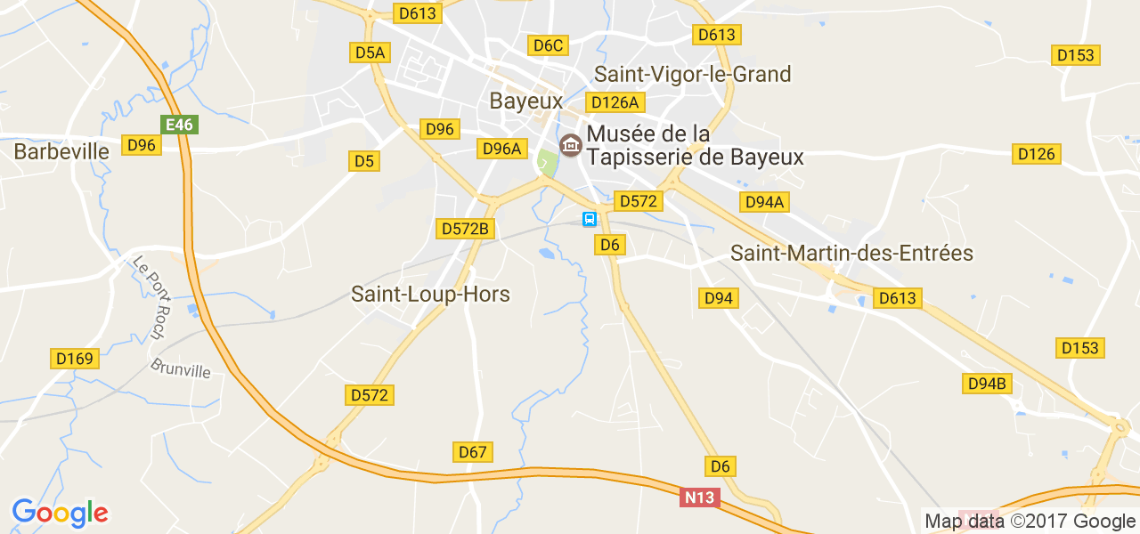 map de la ville de Bayeux