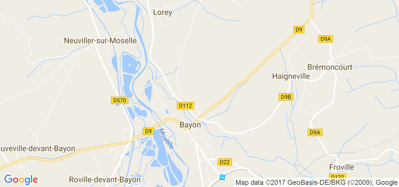 map de la ville de Bayon