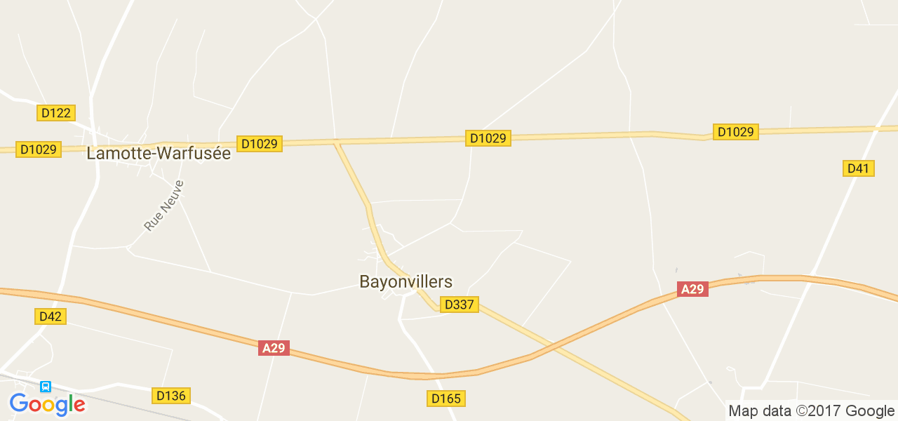 map de la ville de Bayonvillers