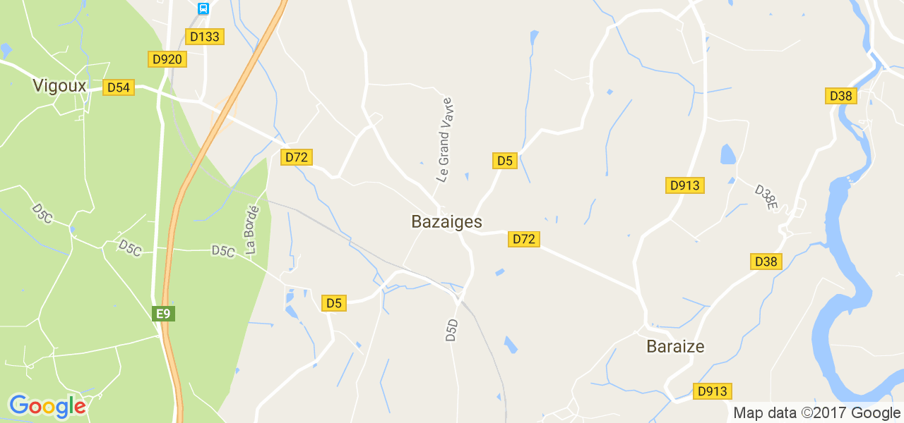 map de la ville de Bazaiges