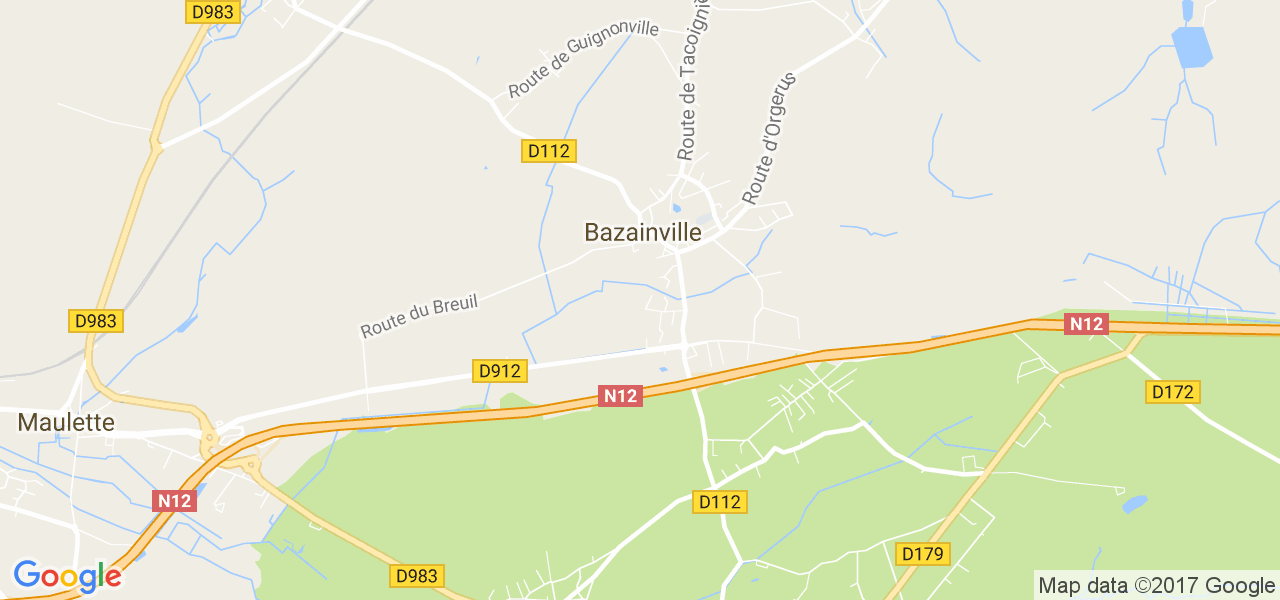 map de la ville de Bazainville