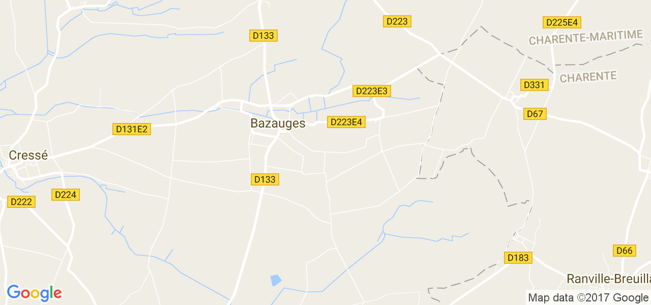 map de la ville de Bazauges