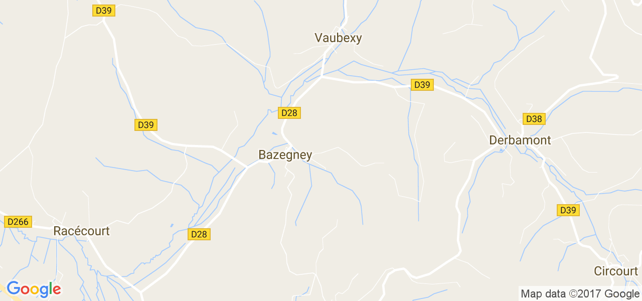 map de la ville de Bazegney