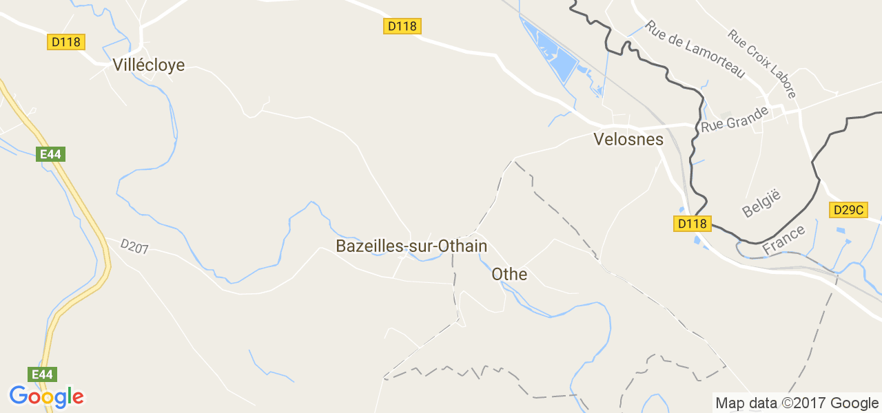 map de la ville de Bazeilles-sur-Othain