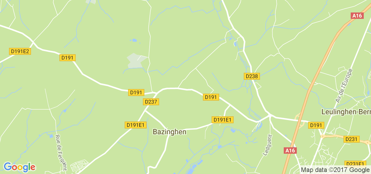 map de la ville de Bazinghen