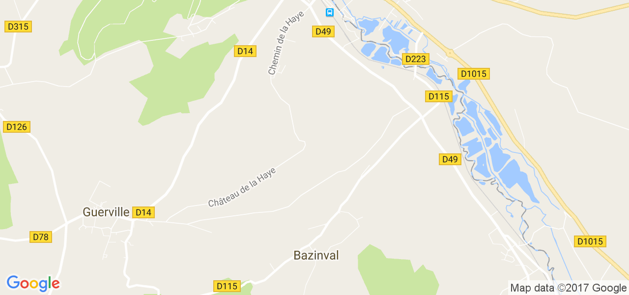 map de la ville de Bazinval