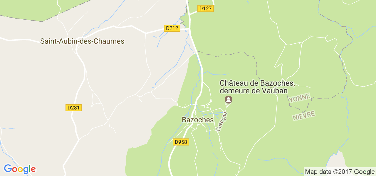 map de la ville de Bazoches