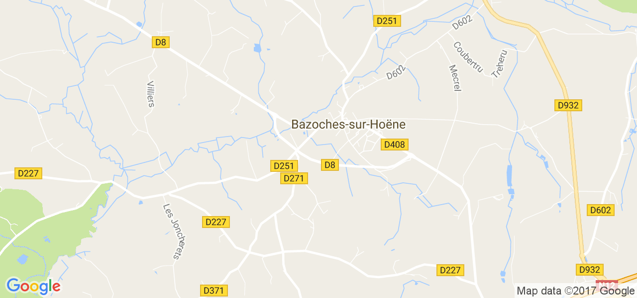 map de la ville de Bazoches-sur-Hoëne