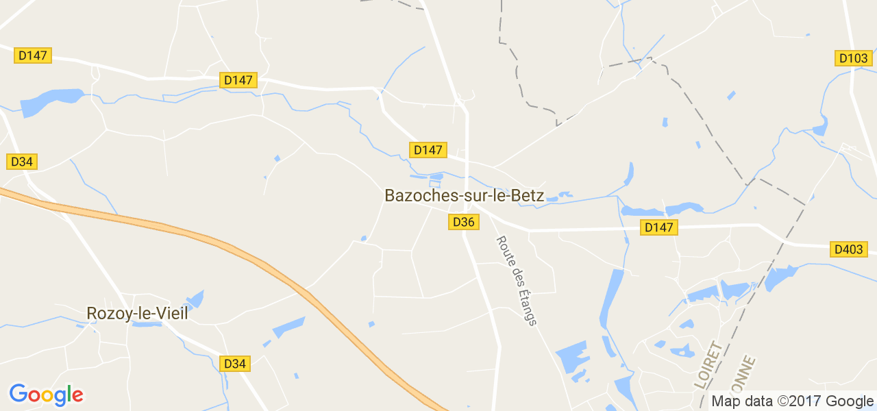 map de la ville de Bazoches-sur-le-Betz