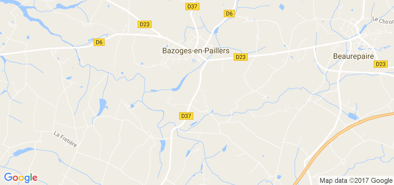 map de la ville de Bazoges-en-Paillers