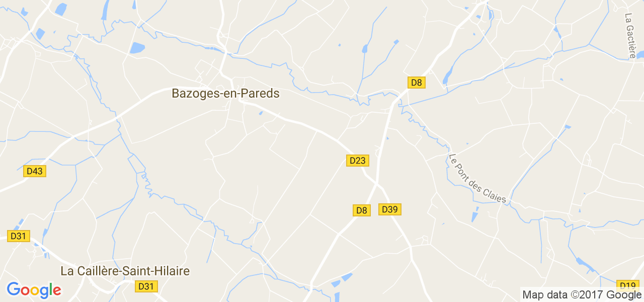 map de la ville de Bazoges-en-Pareds