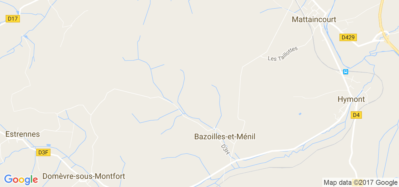 map de la ville de Bazoilles-et-Ménil