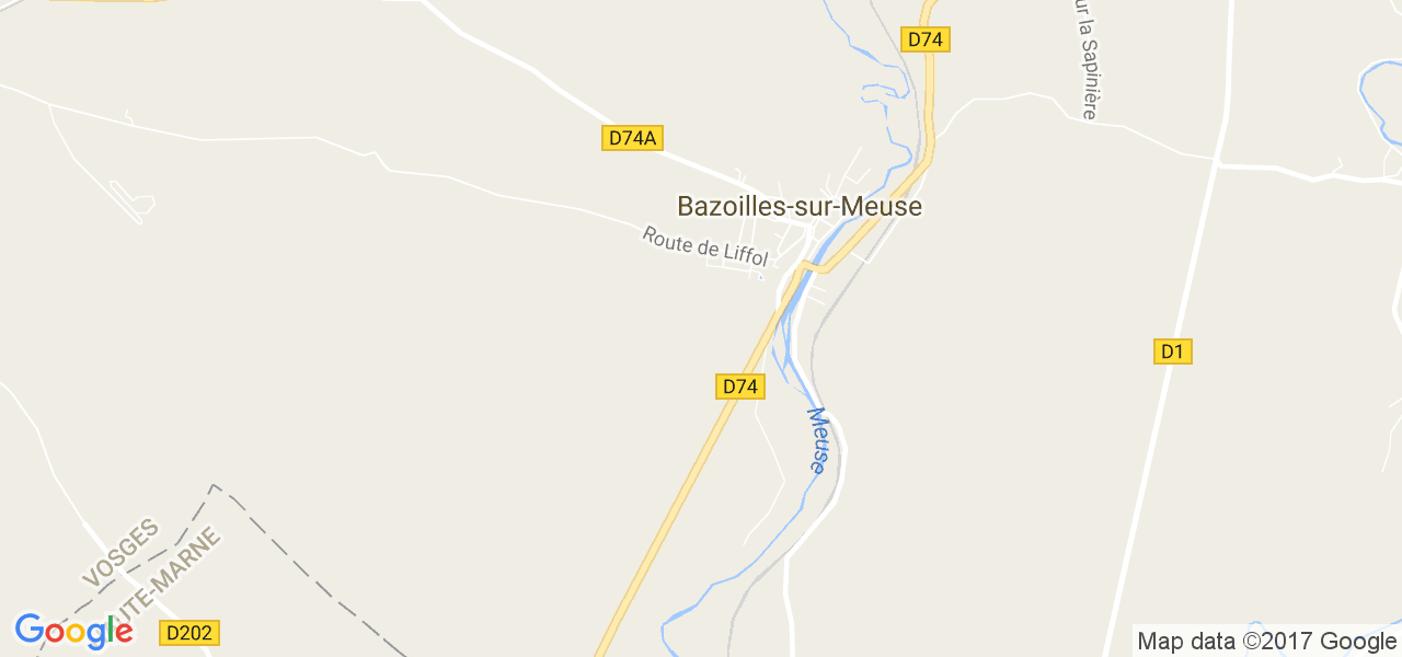 map de la ville de Bazoilles-sur-Meuse