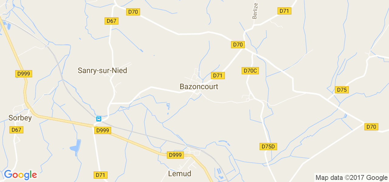 map de la ville de Bazoncourt