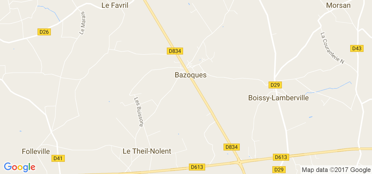 map de la ville de Bazoques