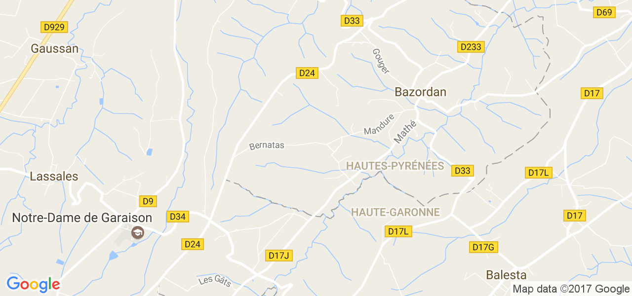 map de la ville de Bazordan