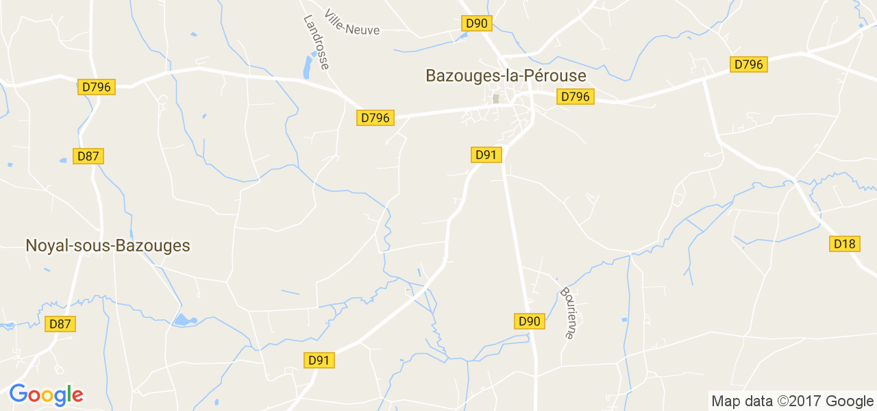 map de la ville de Bazouges-la-Pérouse