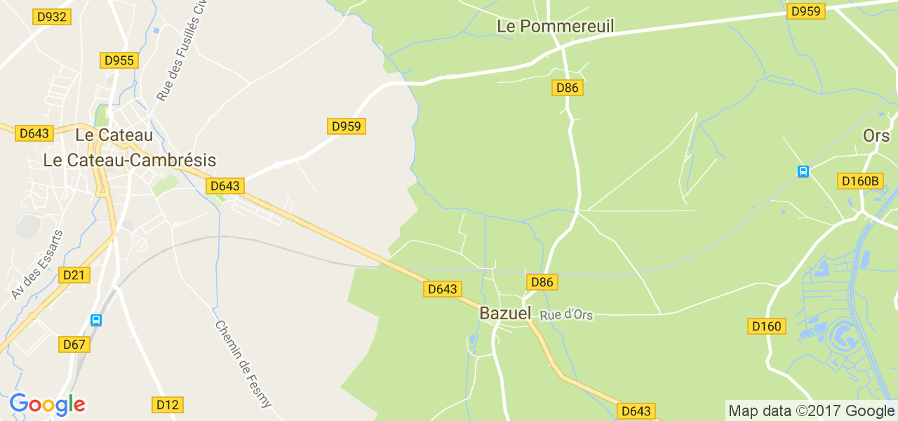 map de la ville de Bazuel