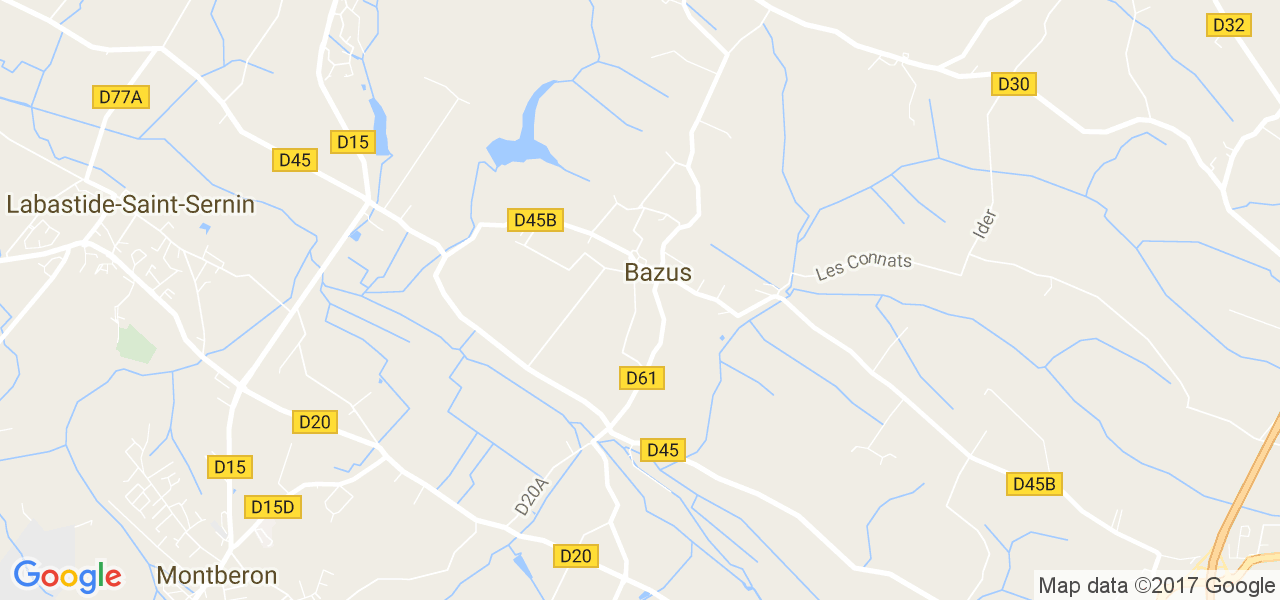 map de la ville de Bazus