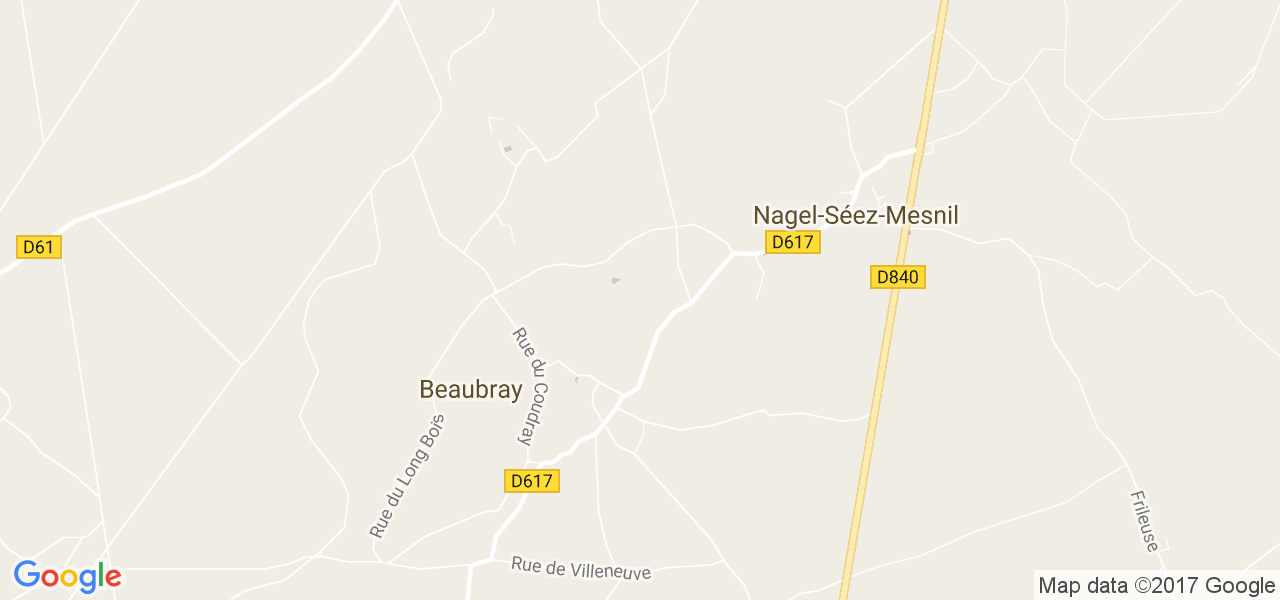 map de la ville de Beaubray