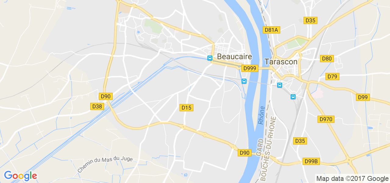 map de la ville de Beaucaire