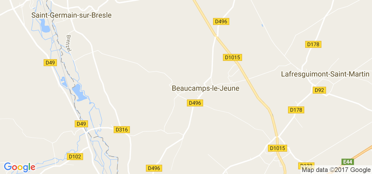 map de la ville de Beaucamps-le-Jeune