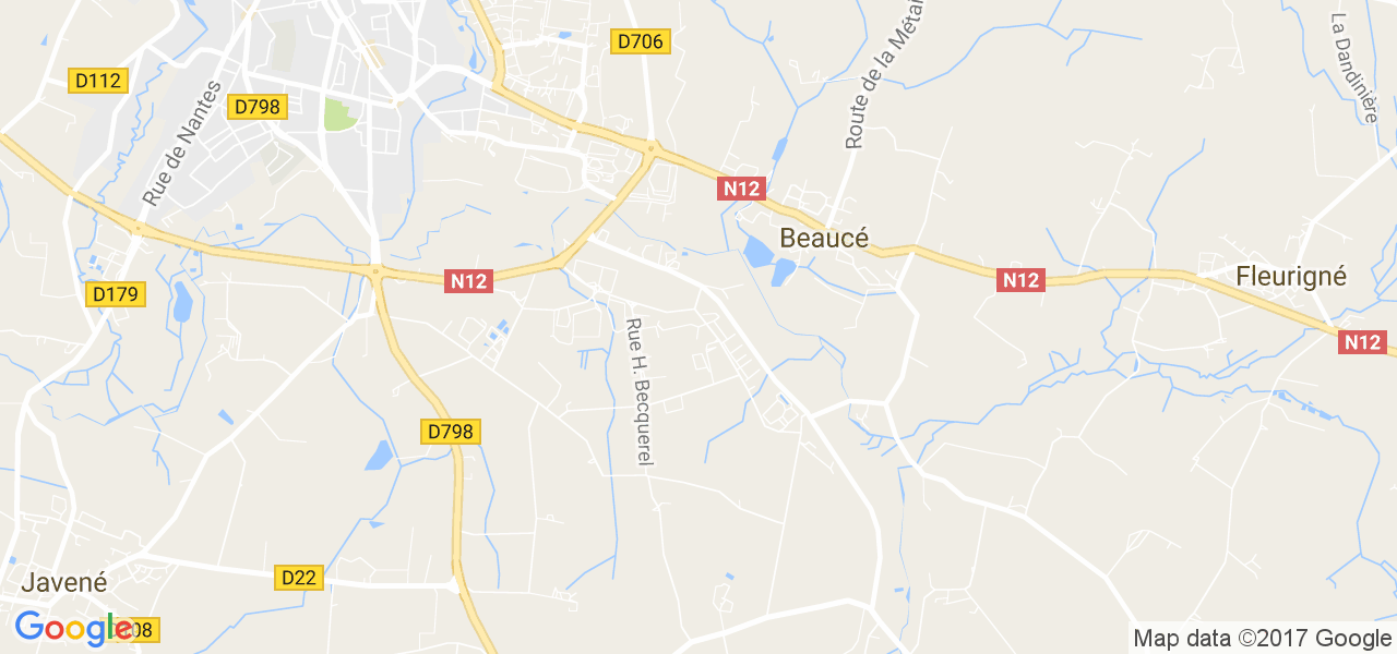 map de la ville de Beaucé