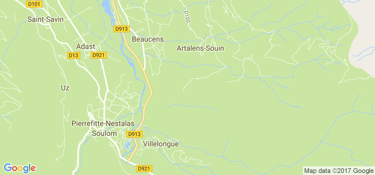 map de la ville de Beaucens