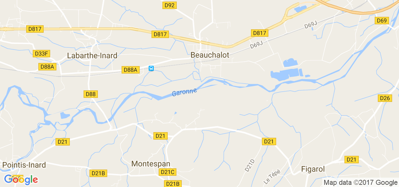 map de la ville de Beauchalot