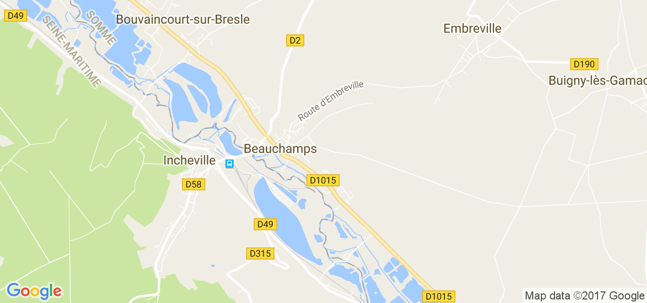 map de la ville de Beauchamps