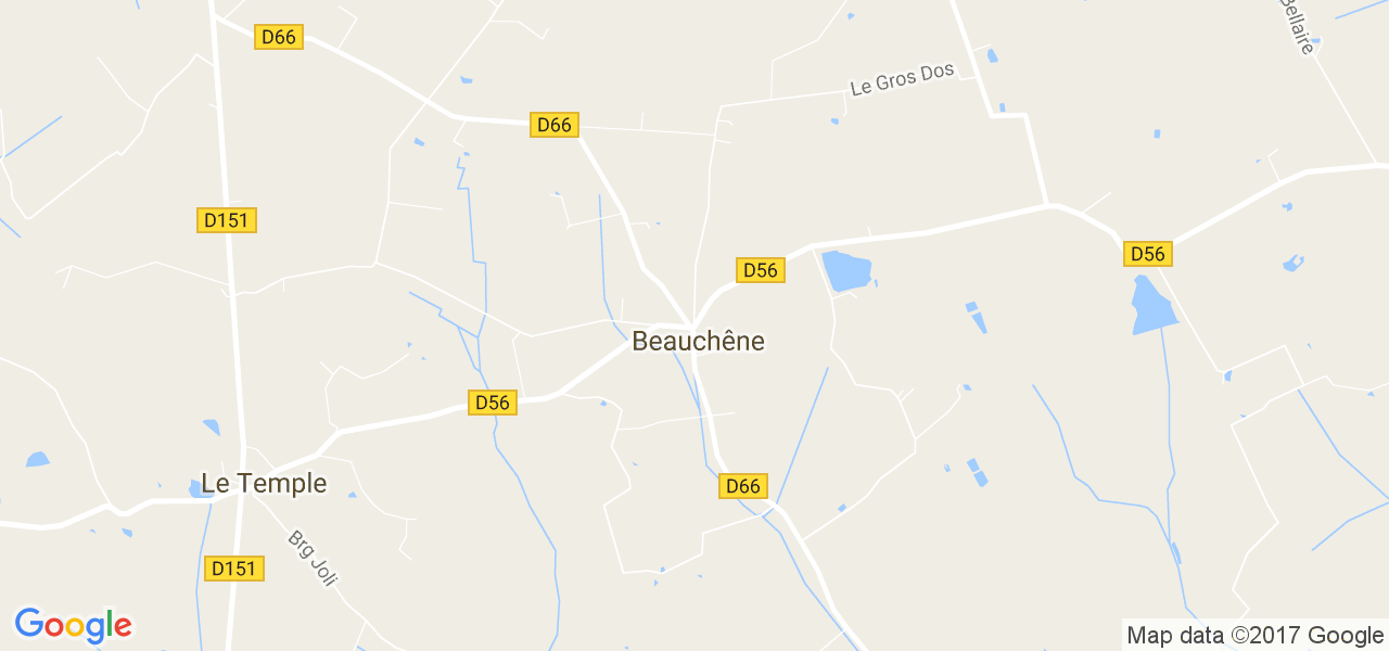 map de la ville de Beauchêne