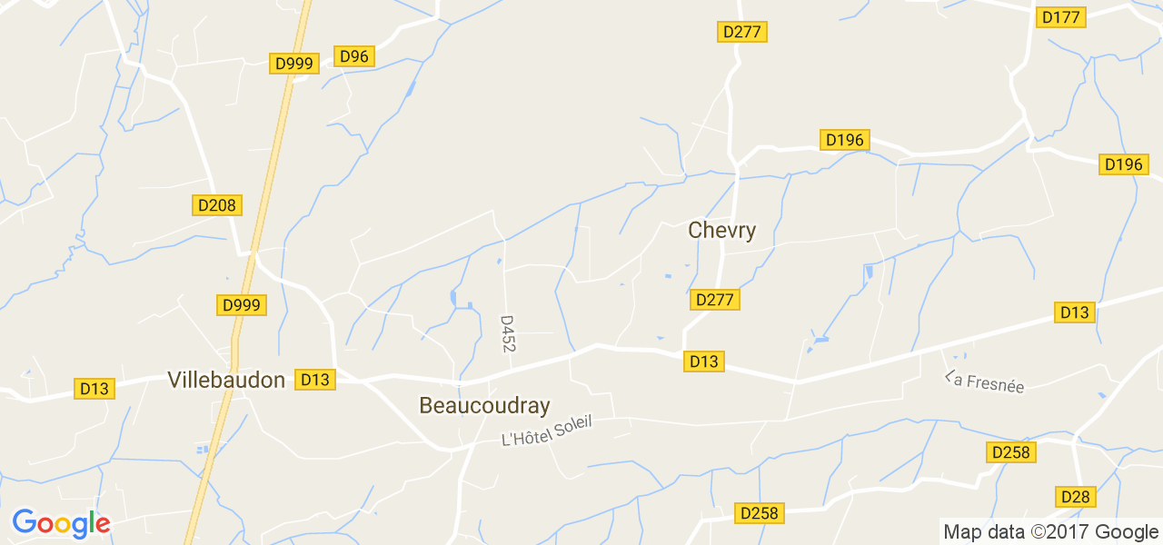 map de la ville de Beaucoudray