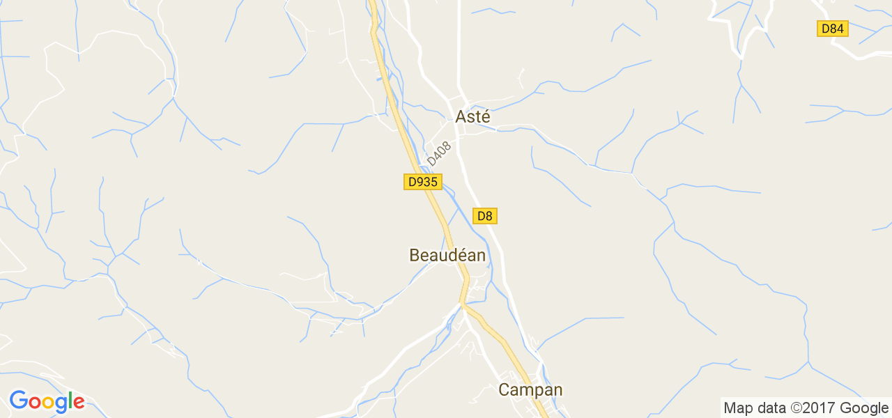 map de la ville de Beaudéan