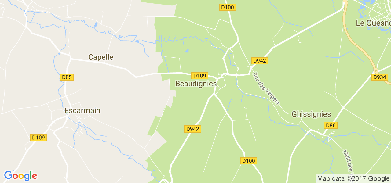 map de la ville de Beaudignies