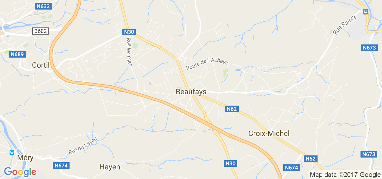 map de la ville de Beaufays