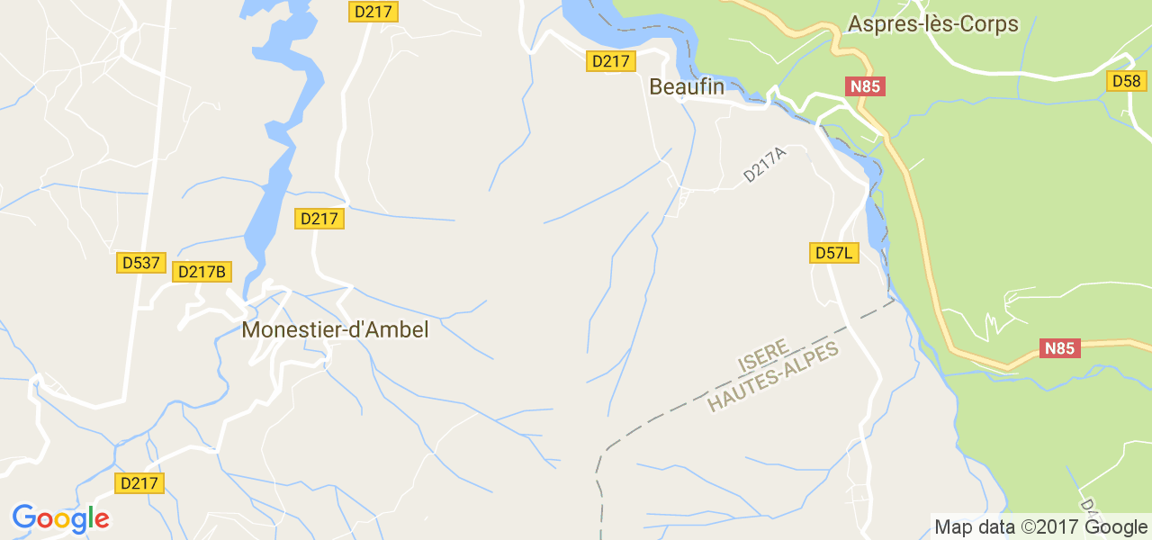 map de la ville de Beaufin