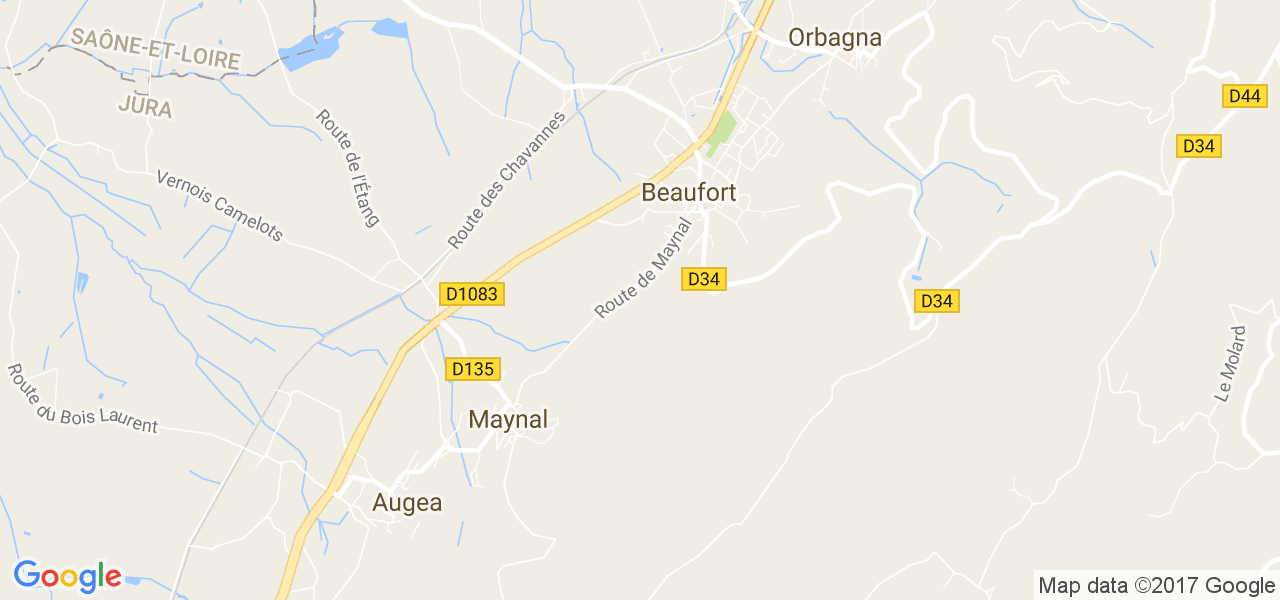 map de la ville de Beaufort