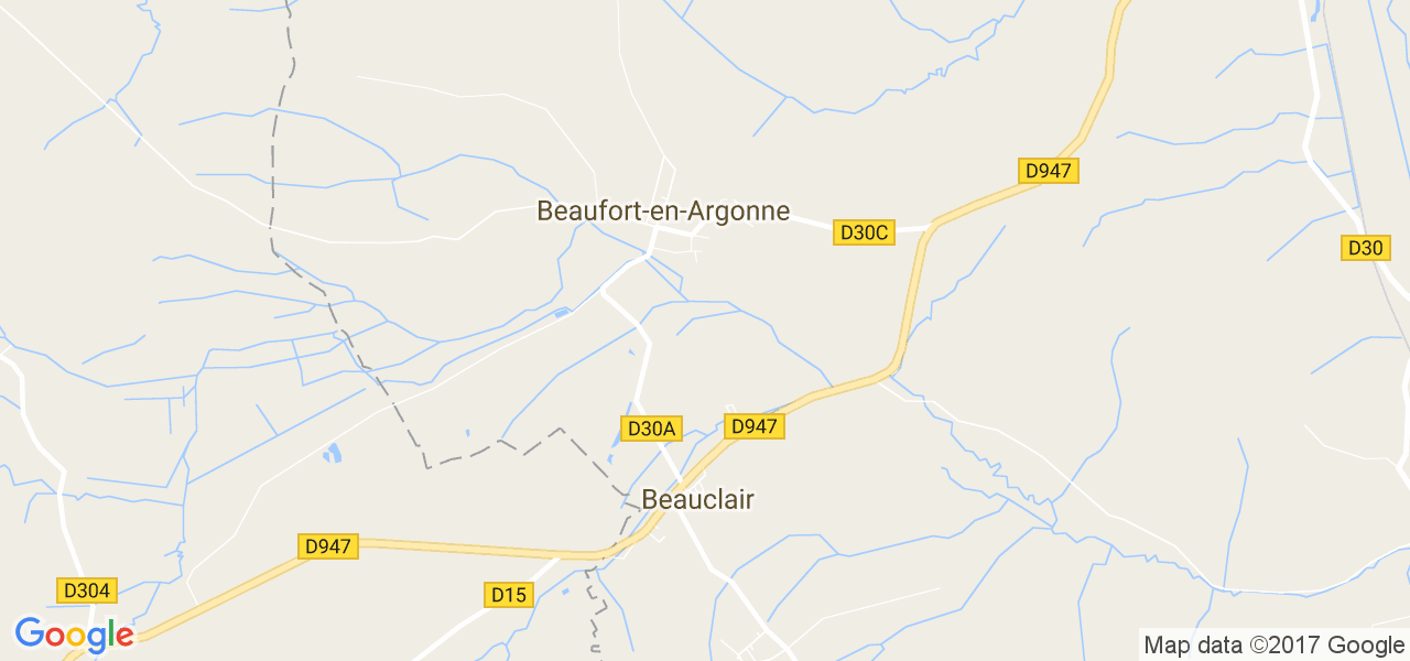 map de la ville de Beaufort-en-Argonne