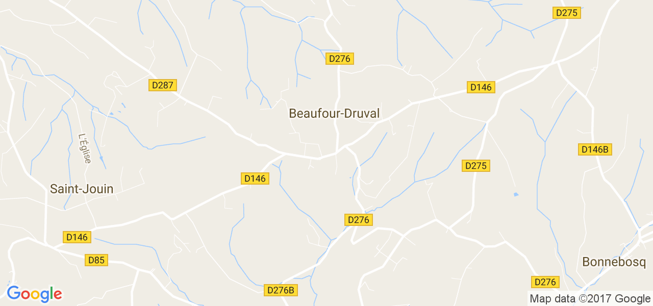 map de la ville de Beaufour-Druval